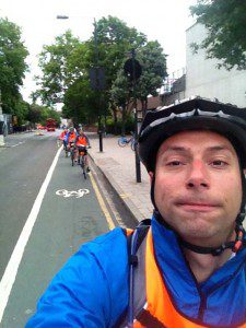 Picture taken by Simon KEy Over Shoulder to see the other riders behind him.